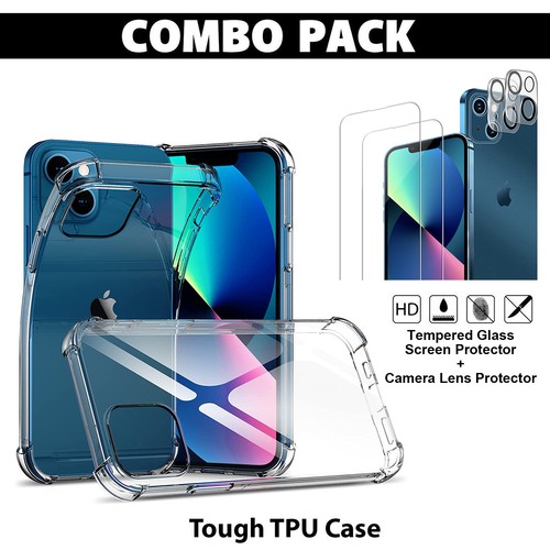 Clear case screen glass - clear, glass+lens